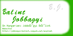 balint jobbagyi business card